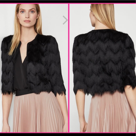 Anthropologie Jackets & Blazers - NWT Jill Stuart blk fringe glam jacket cape poncho